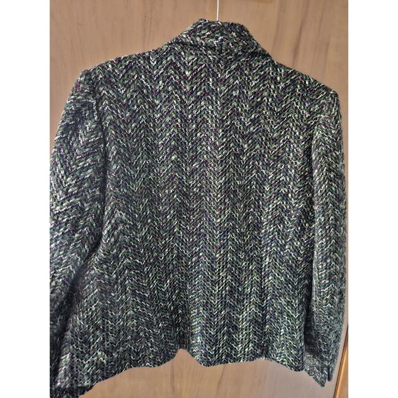 Vintage Peck & Peck Collection Herringbone Tweed Open Blazer Wom SIZE 14 Large - Picture 6 of 16
